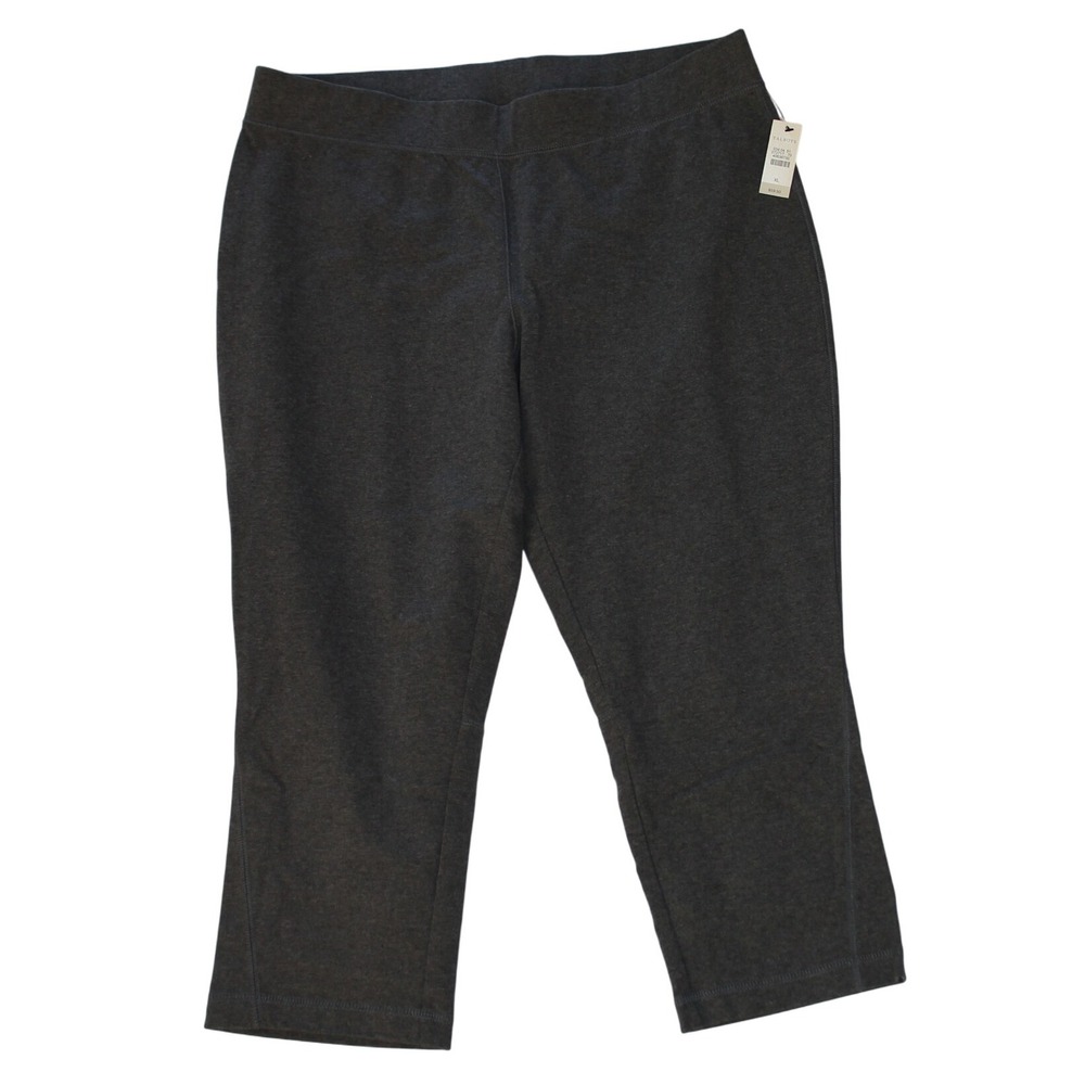 Talbots Women's Gray Cotton Blend Cropped Athleisure Pants Size XL‎